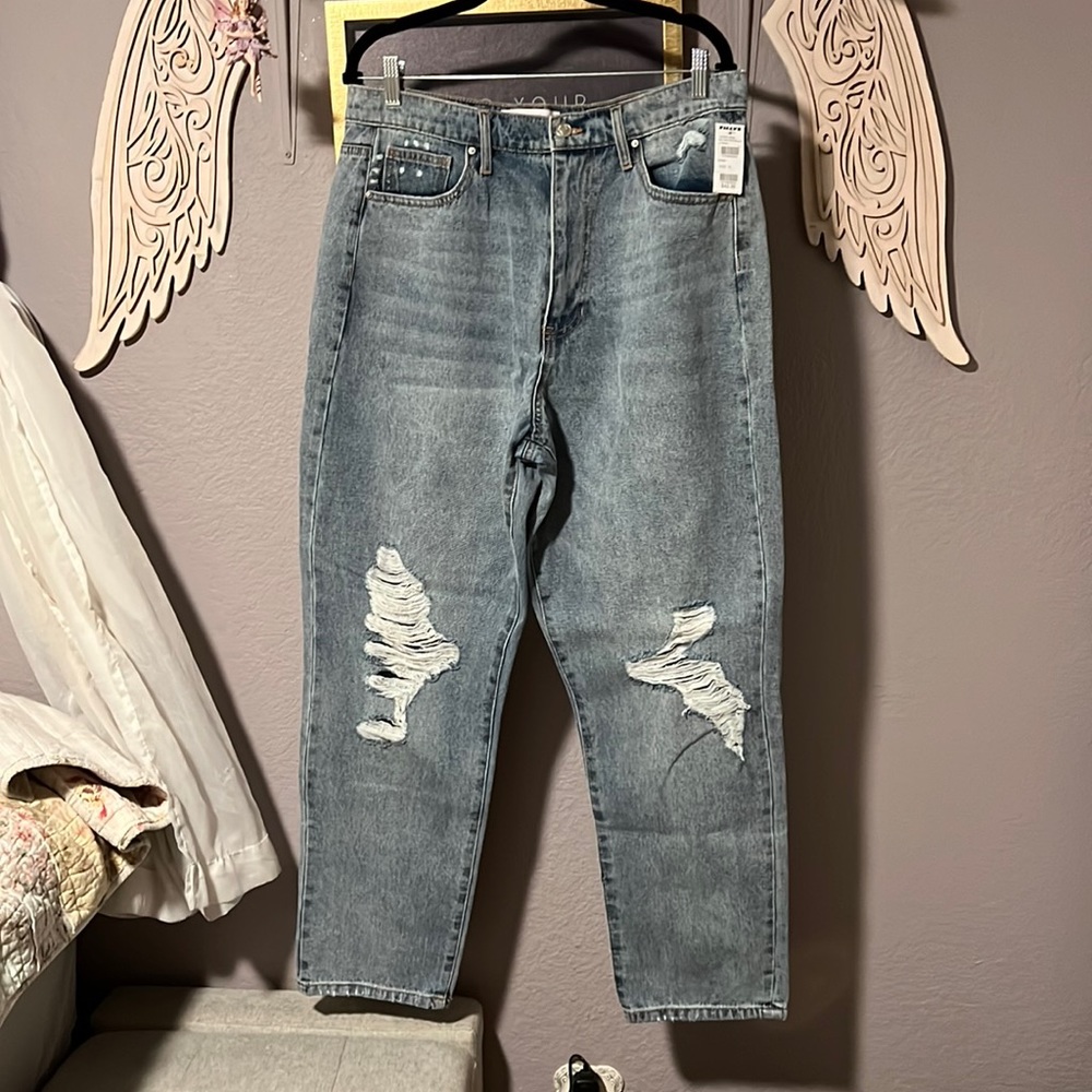 Tilly’s RSQ 90’s High Rise Wide Leg Distressed Jeans Brand New